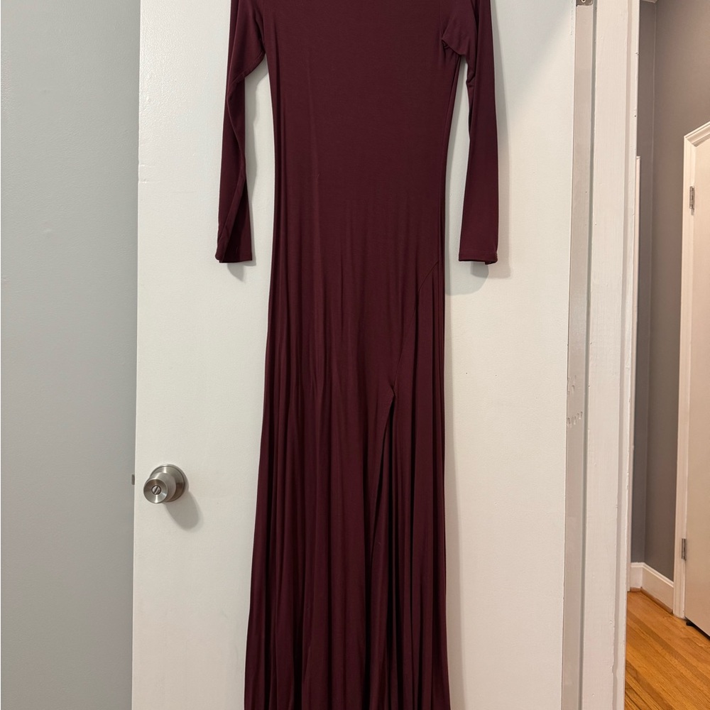 Lulu's Deep Burgundy Long Sleeve Dress